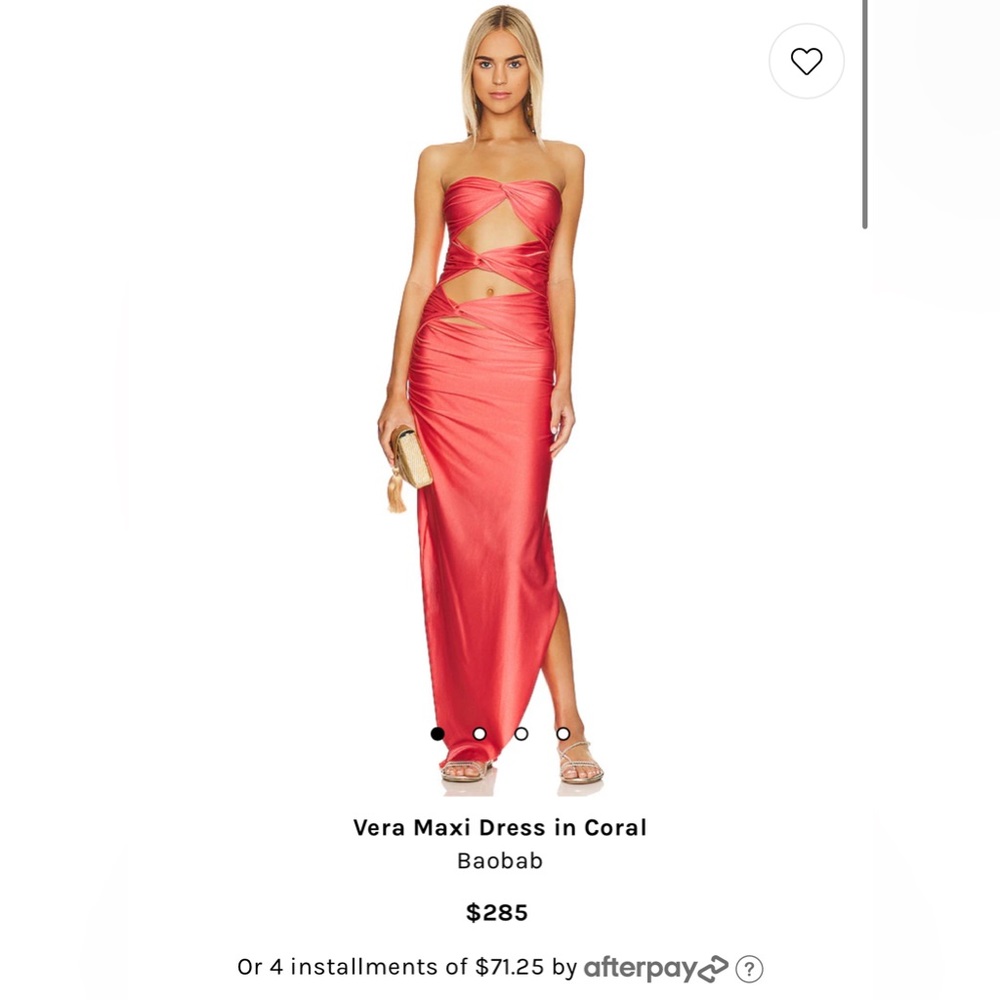 Brand new with tags baobab coral isla dress sold out Medium M revolve